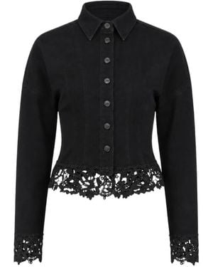 OW Collection Chemise Eldora Bordée De Dentelle - Black