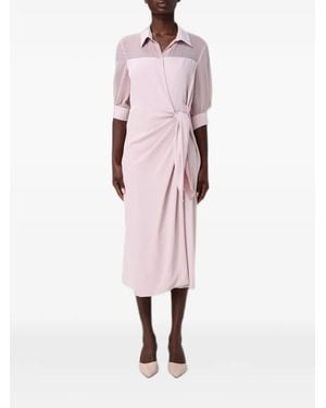 Hanita Midi Bow-Detail Wrap Dress - Pink