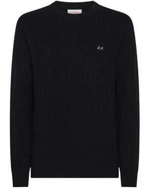Sun 68 Ribbed-Knit Long-Sleeve Jumper - Blue