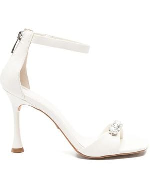 Carrano Rhinestone Ankle-Strap Sandals - White