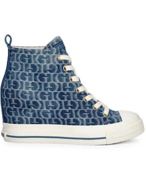 Guess Sundae Logo-Print Sneakers - Blue