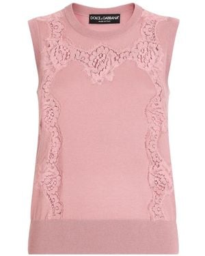 Dolce & Gabbana Wool Tank Top - Pink
