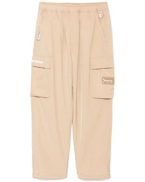 Aape By A Bathing Ape Moonface-Logo Cargo Trousers - Natural