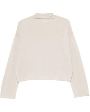 Marc O' Polo Gestrickter Pullover Mit Stehkragen - Weiß
