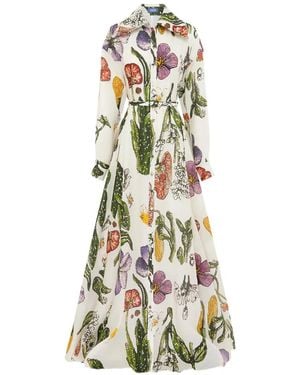 LEO LIN Vestido con estampado floral - Blanco