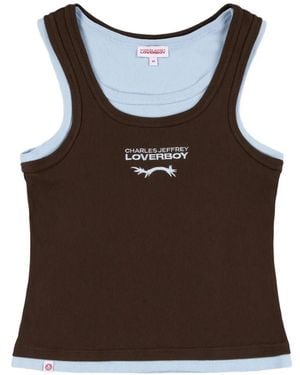 Charles Jeffrey Layered Logo-Print Vest - Brown