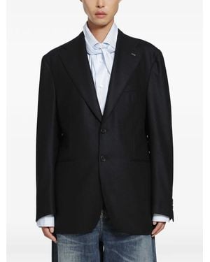 SALON C. LUNDMAN Heavy-Flannel Single-Breasted Jacket - Black