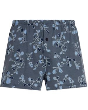 Hanro Floral-Print Boxers - Blue