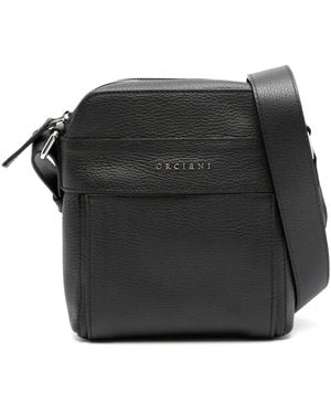 Orciani Mini Micron Leather Messenger Bag - Black