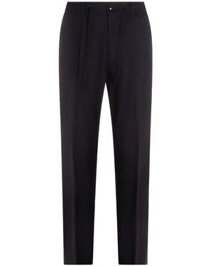 Montecore Drawstring Pleated Trousers - Blue