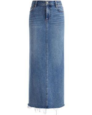 Alice + Olivia Marissa High Rise Maxi Skirt With Side Slit - Blue