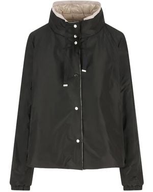 Herno Drawstring High-Neck Jacket - Black