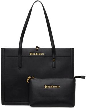 Juicy Couture Borsa A Mano Con Placca Logo - Nero