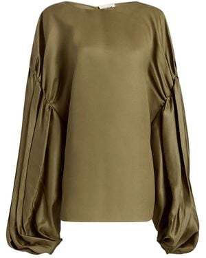 KHAITE Blusa Quico Con Pieghe - Verde