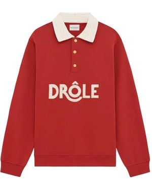 Drole de Monsieur Button Collar Polo - Red
