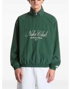 Nike Club Logo-Embroidered Jacket - Green