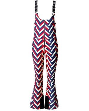 Perfect Moment Chevron-Pattern Zip-Up One-Piece - Red