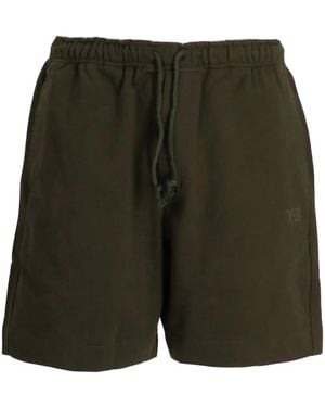 Y-3 Jersey-Shorts Mit Logo-Print - Grün