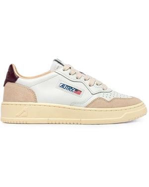 Autry Medalist Panelled Leather Sneakers - White