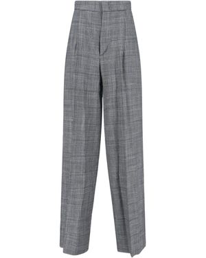 Sa Su Phi Karierte Hose Mit Falten - Grau