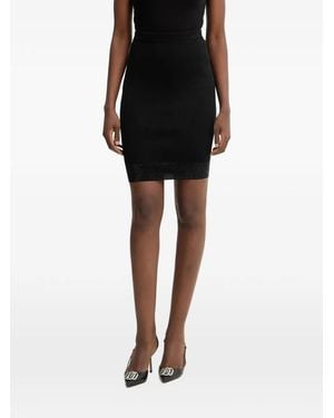Guess Rhinestone-Embellished Ribbed-Knit Mini Skirt - Black