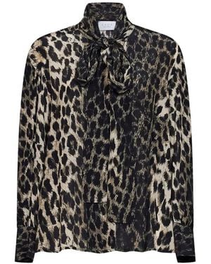 Kaos Blusa Con Stampa E Fiocco - Nero