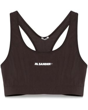 Jil Sander Logo-Print Sports Bra - Brown