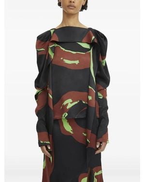 Rodebjer Blusa Con Manga Farol - Negro