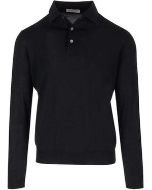 Al Duca d'Aosta Long-Sleeve Knitted Polo Shirt - Blue
