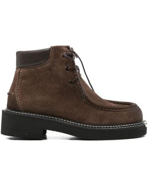 Sandro Bottines En Daim À Lacets 45 Mm - Marron