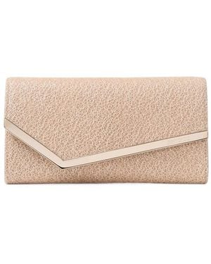 Jimmy Choo Emmie Macaron Candyfloss Glitter Web Clutch Bag - Natural