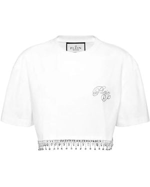 Philipp Plein Signature Cropped T-Shirt - White
