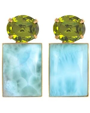 Jennifer Behr Boucles D'Oreilles Alette En Larimar - Blue