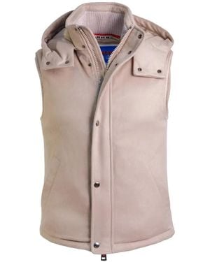 Kiton Hooded Zip-Up Gilet - Natural