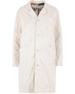 Comme des Garçons Notched-Collar Trench Coat - White