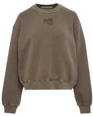 Alexander Wang Sudadera Con Logo Bordado - Marrón