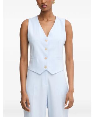 Morgan Top Calcif Gessato - Blu