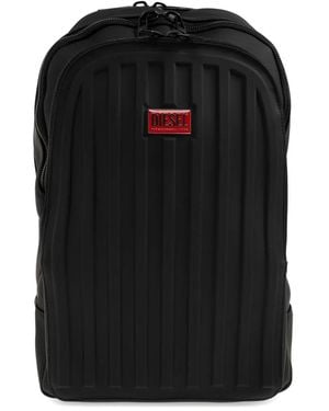 DIESEL Sac À Dos Nervuré À Plaque Logo - Black