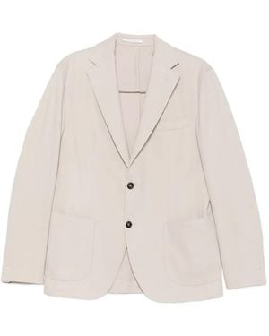 Eleventy Single-Breasted Notch-Lapel Jacket - White