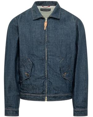 Ceccarelli Zip-Up Denim Jacket - Blue