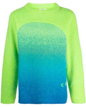 ERL Gradient Intarsia-Logo Sweater - Green