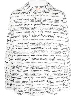 Marni Mega- Cotton Hooded Shirt - Grey