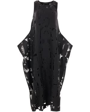 Maria Calderara Laser-Cut Midi Dress - Black