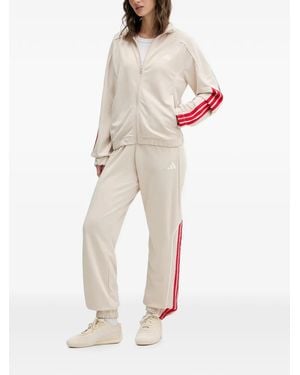 adidas Side-Stripe Zip-Up Tracksuit - Natural