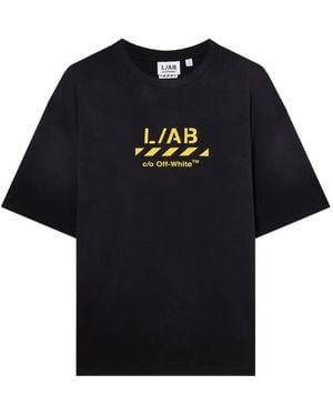 LAB C.O. OFF WHITE Diagonal T-Shirt - Blue
