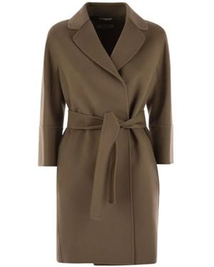 Max Mara Arona Belted Wool Coat - Brown