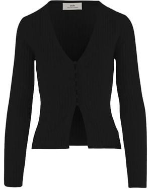 arch4 Ribbed-Knit Cardigan - Black