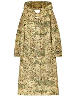 Dries Van Noten Jacquard Duffle Coat - Metallic