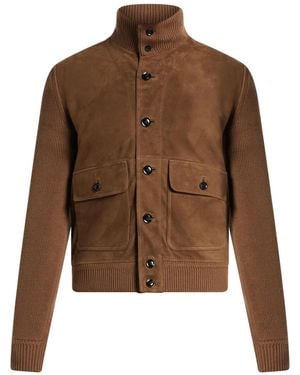 Tom Ford Buttoned Panelled Jacket - Brown