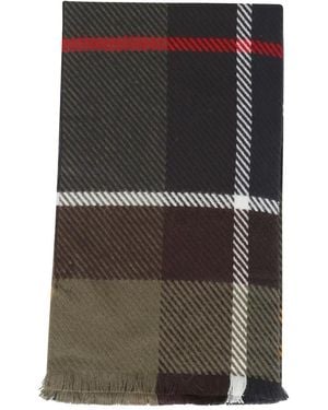 Barbour Tartan Fringed Scarf - Nero